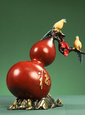 全铜葫芦摆件《福禄吉祥》铜工艺品家居饰品中式客厅桌面装饰礼品