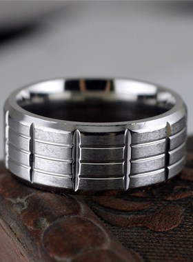 欧美个性情侣素圈戒指三色钛钢指环外贸爆款首饰品可刻字STR282