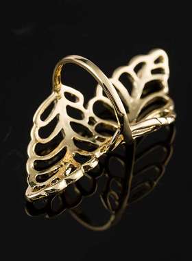 Fashion open leaf ring ring couple ring