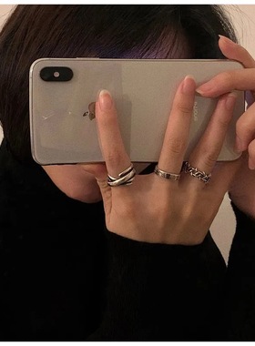 Rings Sets Resizeble for Women Aesthatic Grunge Vintage Open