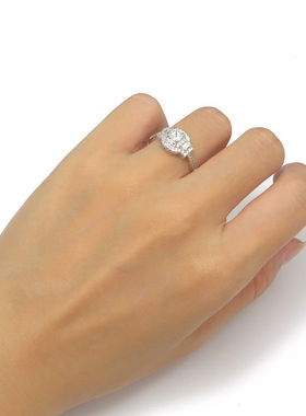 Fashion four-claw zircon ring anti-true square diamond ring