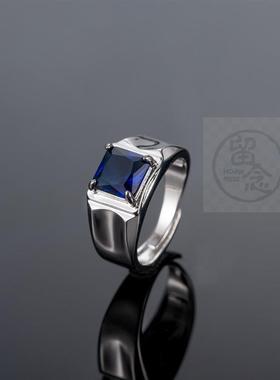 -Classic Four Prong Emerald Ring Mens Diamond Amethyst Ring