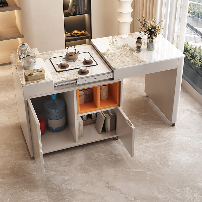 阳台岩板茶桌伸缩多功能茶车小型可移动客厅家用小茶桌功夫泡茶桌,淘宝优惠券,粉丝福利购,淘宝优惠卷