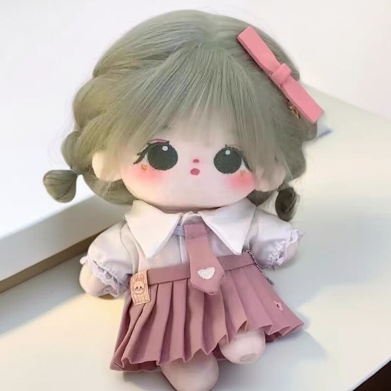 棉花娃娃20CM小晕毛绒玩具有骨可换装送女生闺蜜小孩生日礼物现货 - 图1