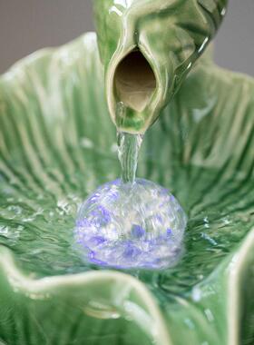 瀑布流水摆件陶瓷自动循环过滤器鱼盆鱼池鱼缸搭配喷泉造景装饰品