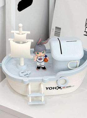 帆船存钱罐2023新款可存可取带锁大容量摆件充钱罐纸币硬币存钱筒