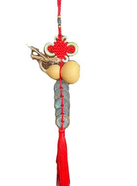 天然葫芦真品五帝钱挂件