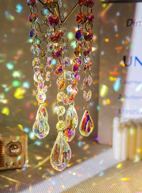 太阳捕手光影梦幻水晶阳光捕手风铃挂件窗户庭院空中挂饰彩虹礼物