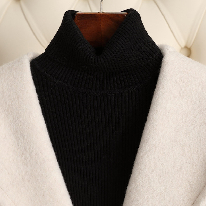 2024年新款双面羊毛大衣女斗篷冒领小个子女装羊绒大衣女