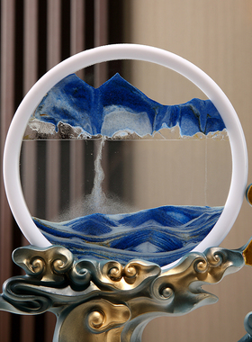 福字流沙画沙漏摆件家用高端轻奢现代客厅酒柜电视柜装饰乔迁饰品