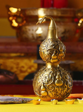 云澜摆件挂件门口客厅装饰厕所卧室玄关开盖空心纯铜装朱砂铜葫芦