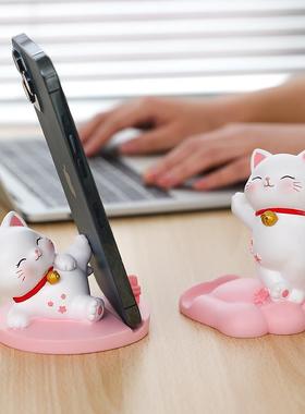 办公室装饰小摆件可爱猫咪手机支架工位桌面解压治愈系生日礼物女