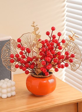 柿柿事事如意柿子摆件搬家客厅布置新年装饰玄关乔迁新居之喜礼品