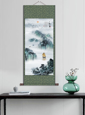 好货一帆风顺事事如意花鸟画咏梅图丝绸画绢画源远流长山水挂画装