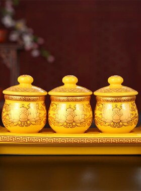 陶瓷供酒杯供佛水杯供财神关公酒杯拜神茶杯高脚杯供奉水杯一整套