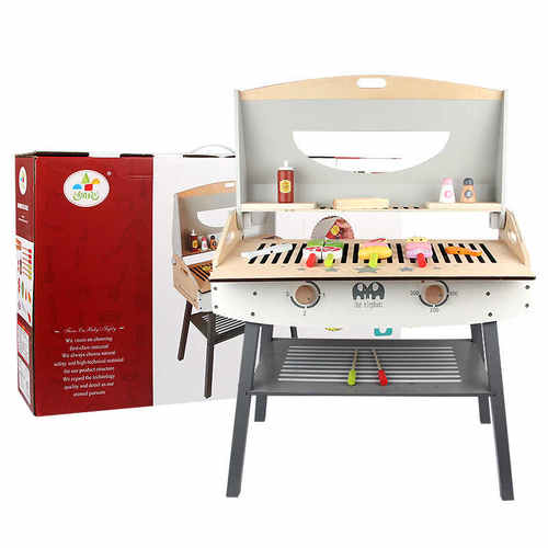 极速Gourmet Grill and Shish Kabob Wooden Play Kitchen - 图3