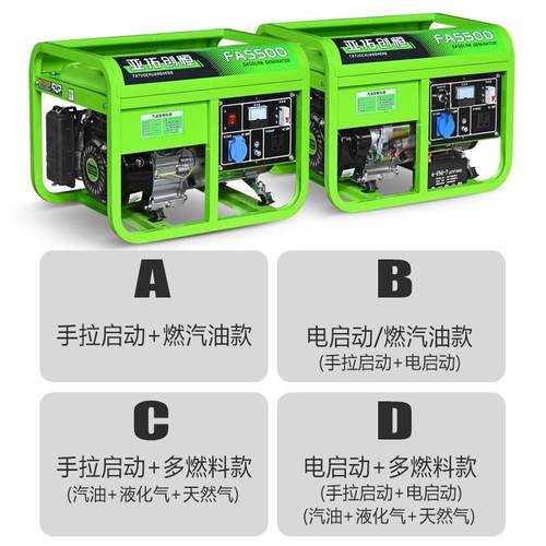 亚拓创恒3kw小型汽油发电机家用单相220V三相380伏5/6/8KW/10千瓦 - 图2