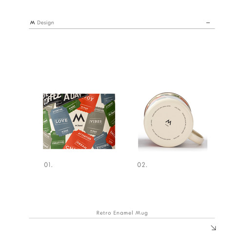 M Stand复古搪瓷马克杯8周年马克杯搪瓷咖啡杯500ml把手马克杯 - 图0