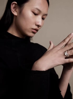 OLIOEACETO纯银绕环戒指