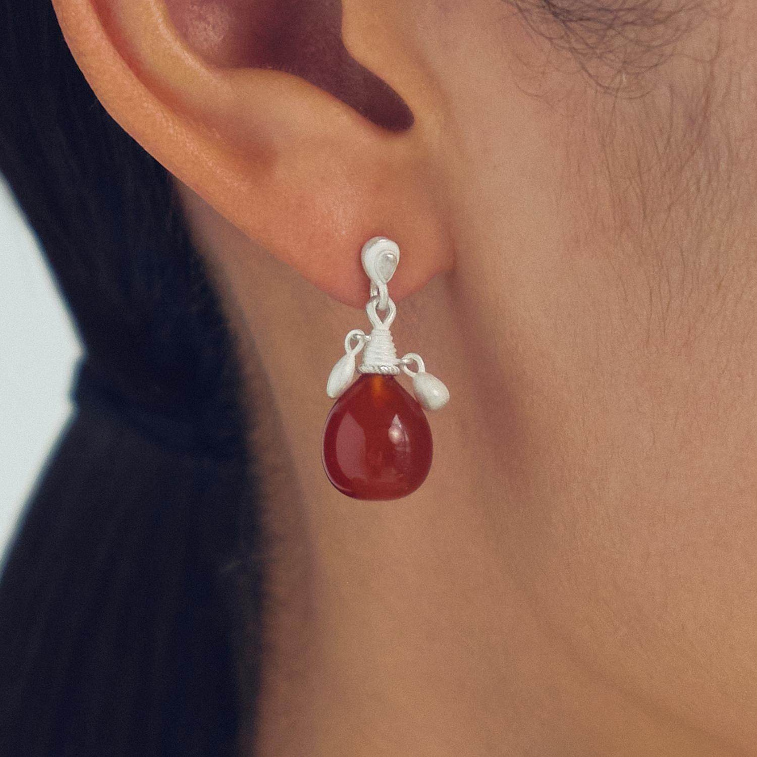 OLIO E ACETO油醋汁 · 新年纯银红玛瑙圆球耳环 新年礼物,淘宝优惠券,粉丝福利购,淘宝优惠卷