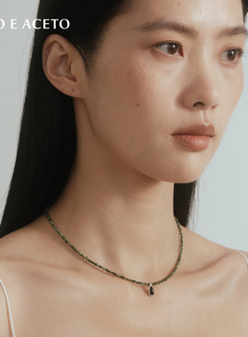 OLIO E ACETO油醋汁·串珠吊坠项链 绿龙晶白蝶贝