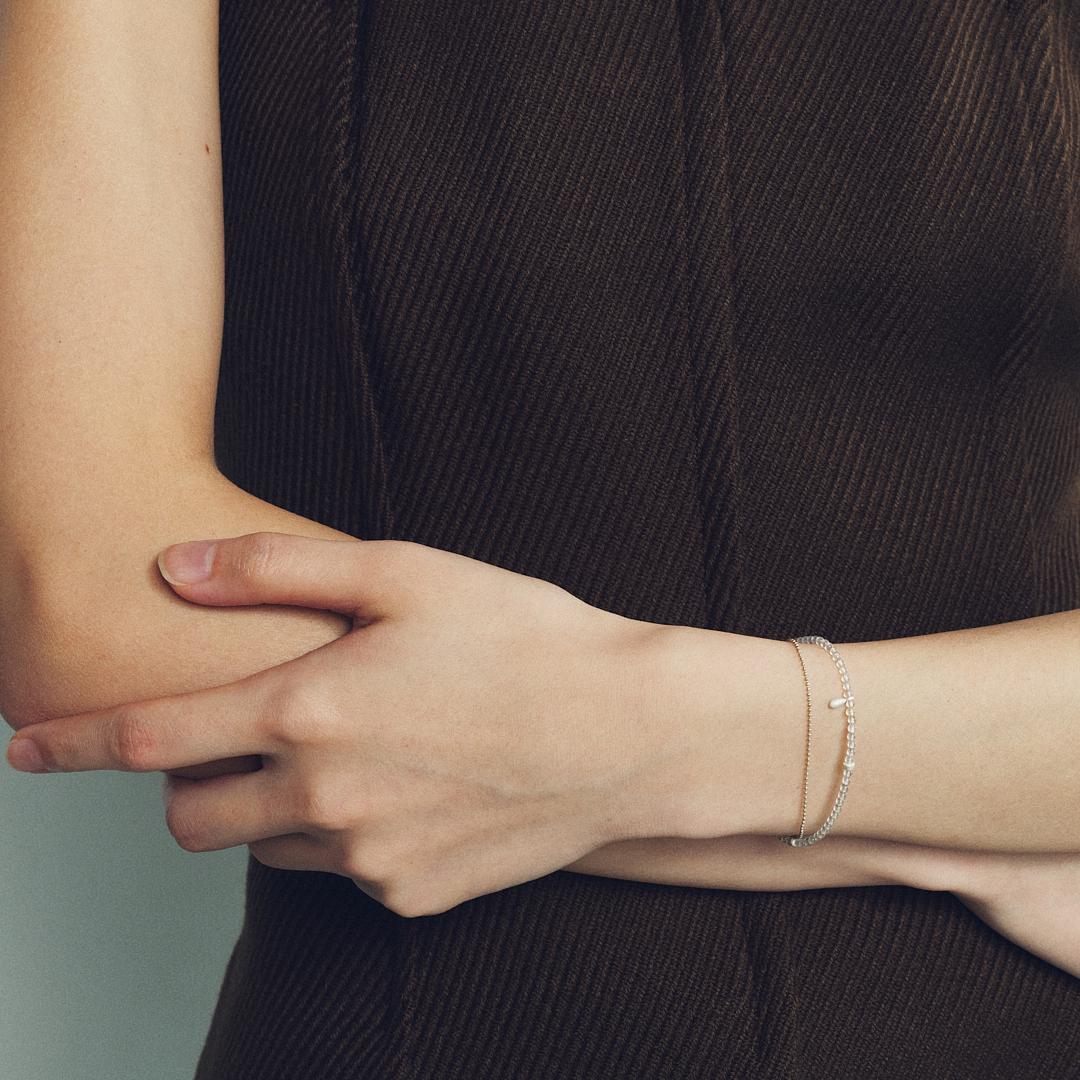 OLIO E ACETO油醋汁 · 灰玛瑙水滴果双层手链 - 图0