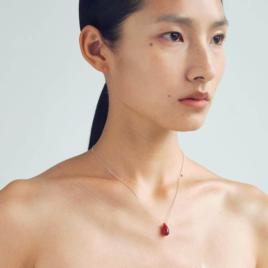 OLIO E ACETO油醋汁 · 新年纯银红玛瑙水滴项链 新年礼物,淘宝优惠券,粉丝福利购,淘宝优惠卷