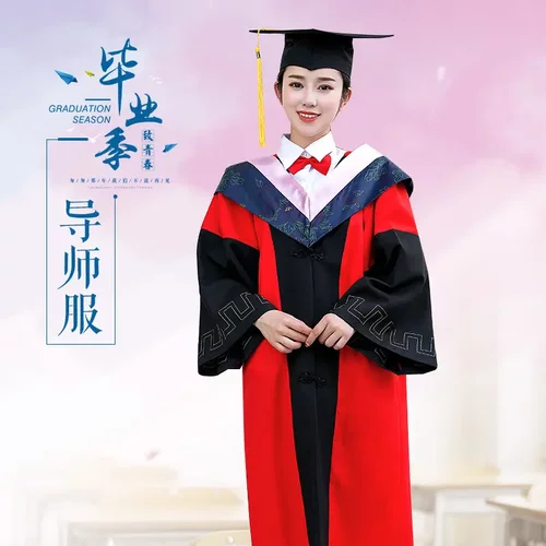 学位学士服毕业礼服大学生男女学院风工科本科文科硕士博士导师服 - 图0