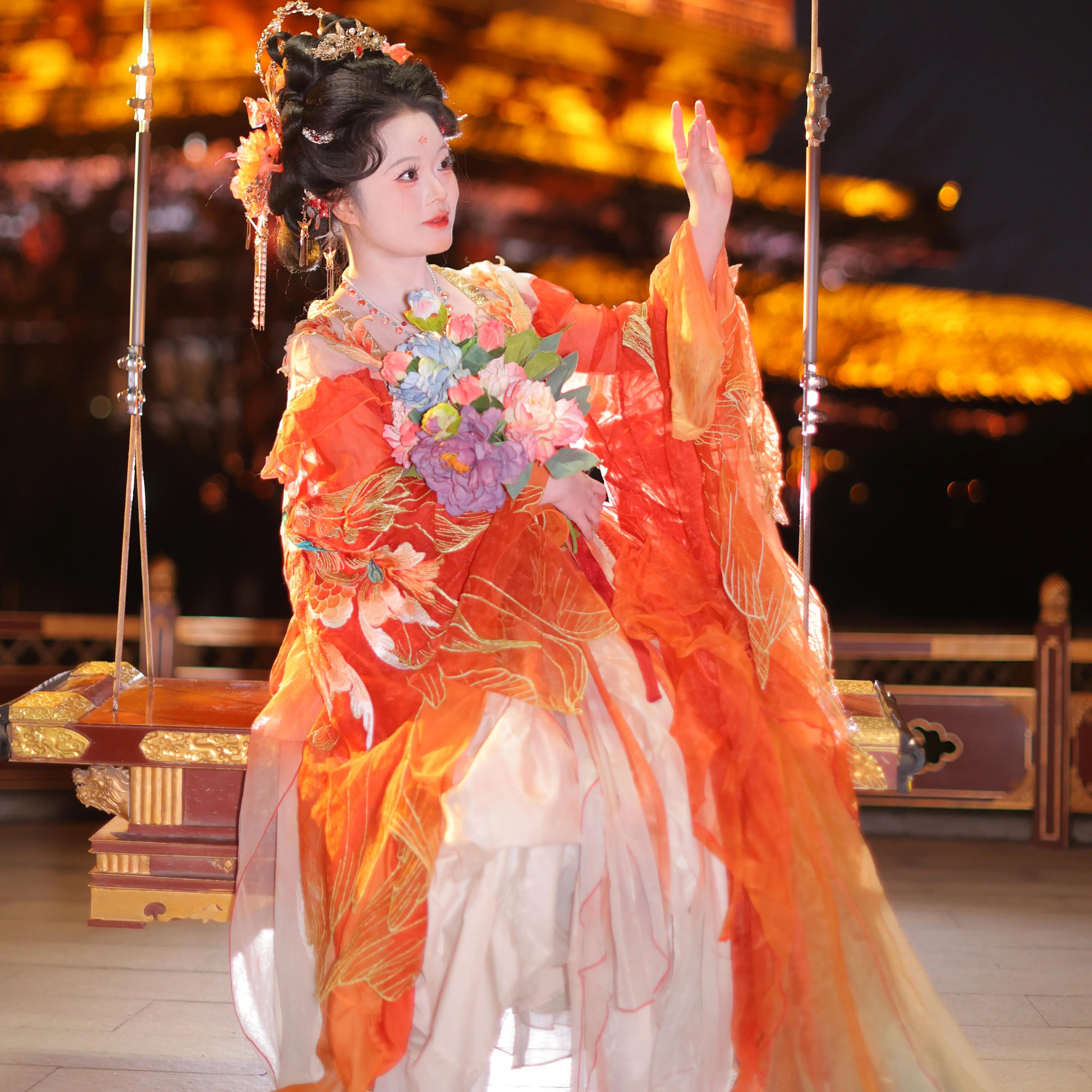 仙女风唐制齐胸襦裙重工刺绣大袖衫套装汉服女长安锦鲤新中式古装,淘宝优惠券,粉丝福利购,淘宝优惠卷