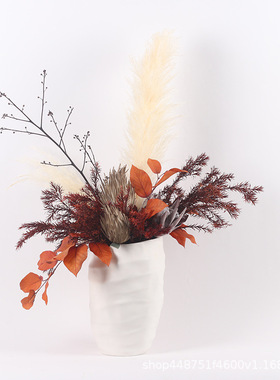 轻奢高档假花仿真花摆件创意套装盆景会所酒店大堂装饰软装工艺礼