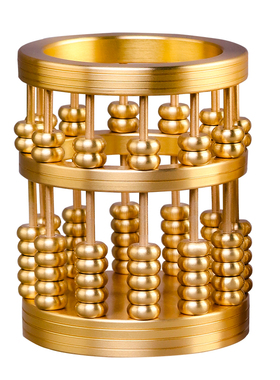 算盘笔筒摆件文房四宝礼品纯铜珠算笔筒办公用品办公桌书房装饰品