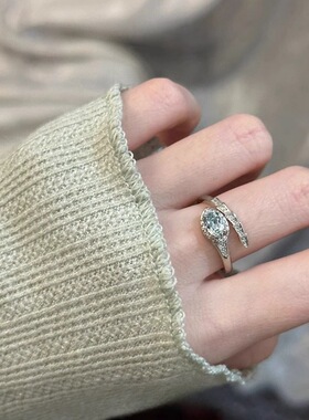 轻奢感彩钻灵蛇戒指女vintage甜酷辣妹风指环个性设计食指戒