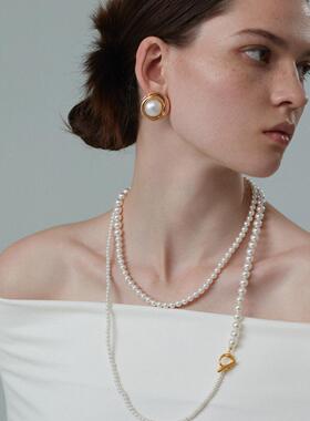 衔尾蛇系列一款多带珍珠项链女