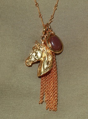 TenderLuck小马镶石流苏长项链