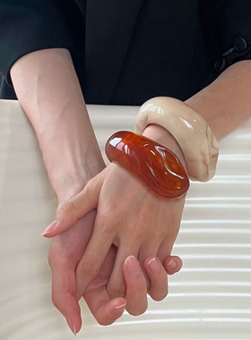 一叶扁舟三色树脂手镯