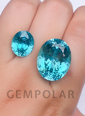 实验室人工培育帕拉伊巴宝石色电光蓝椭圆霓虹蓝首饰裸石戒指定制