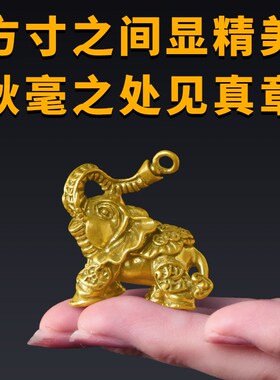 好货纯铜小象摆件一对象吉祥如意吸水象实心迷你铜象仿古桌面摆设