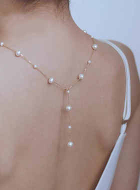 满天星施家仿珍珠项炼女时尚款简约珍珠锁骨链一款多戴珍珠项炼