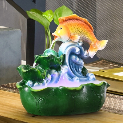 创意微景观假山流水生财B喷泉客厅装饰风水轮乔迁新居礼品加湿摆