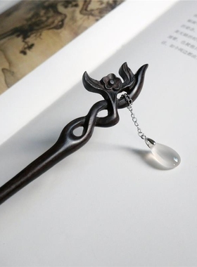 发簪古风女高级感日常步摇盘发器新中式木质簪子简约现代钗子