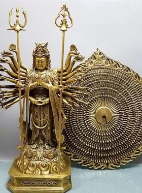 好货纯铜千手观音菩萨佛像d金属摆件家用供奉观世音娘娘送子