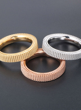 Ring titanium steel jewelry mens and womens three color cl