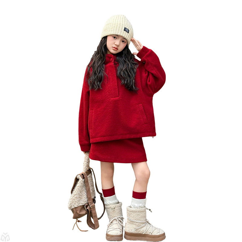 女童新年战袍2026新款儿童拜年服裙子女孩大童超好看韩系过年衣服,淘宝优惠券,粉丝福利购,淘宝优惠卷