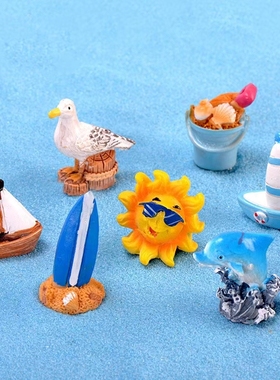 鱼缸太阳海星冲浪板船微景观摆件