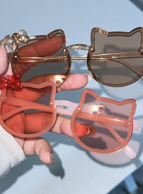 儿童眼镜女童可爱卡通猫耳朵墨镜公主宝宝遮阳防紫外线防晒太阳镜