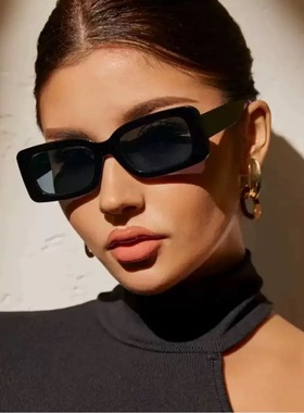 个性方形窄框墨镜女高级感新款网红眼镜辣妹千禧风拍照太阳镜