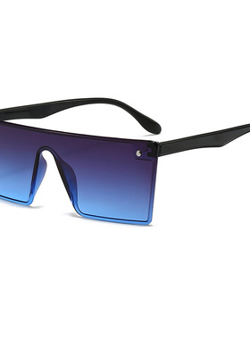 新款方框太阳镜男士网红一体风镜户外骑行运动欧美款墨镜