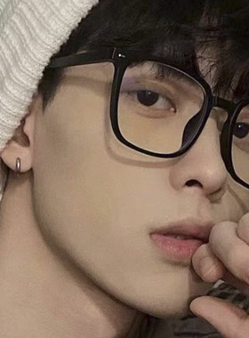 新款黑框大框素颜眼镜架男女可配近视防蓝光平光镜大脸显瘦眼镜框