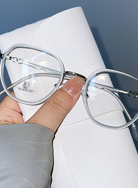 新款网红防蓝光眼镜金属套圈平光镜网红素颜近视眼镜框架