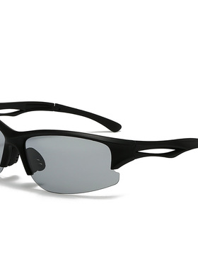 新款时尚运动偏光墨镜男户外运动骑行防风变色防紫外线太阳眼镜女